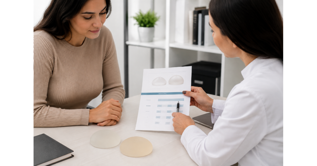 Breast augmentation cost consultation with a doctor