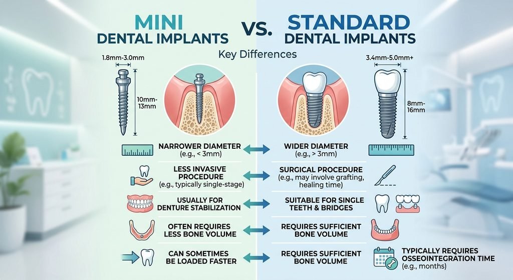 What's the Important Difference Between a Mini Dental Implant and a Standard Dental Implant? 