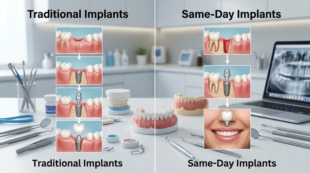 What Are the Pros and Cons of Same-Day vs. Traditional Dental Implants?