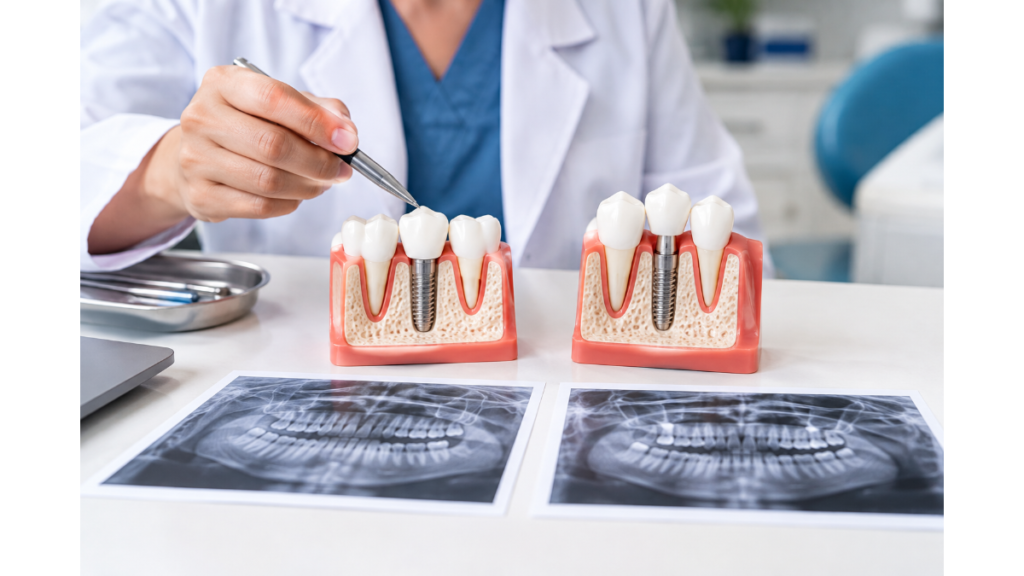 Same-day dental implants compared with traditional dental implants
